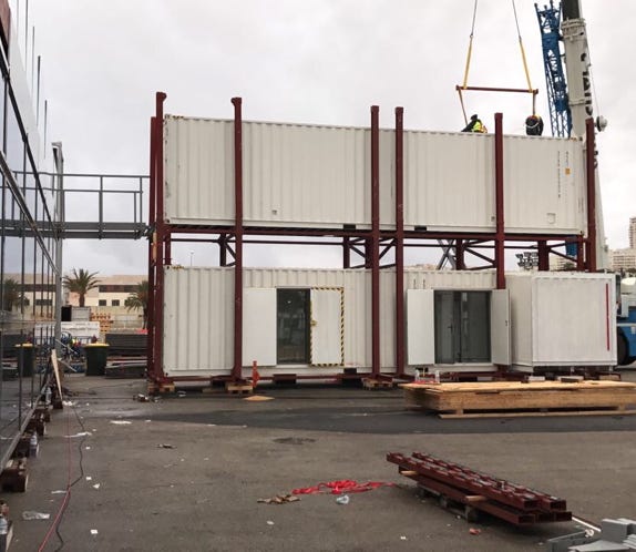 Stahlbau Tragwerk für Kontainer